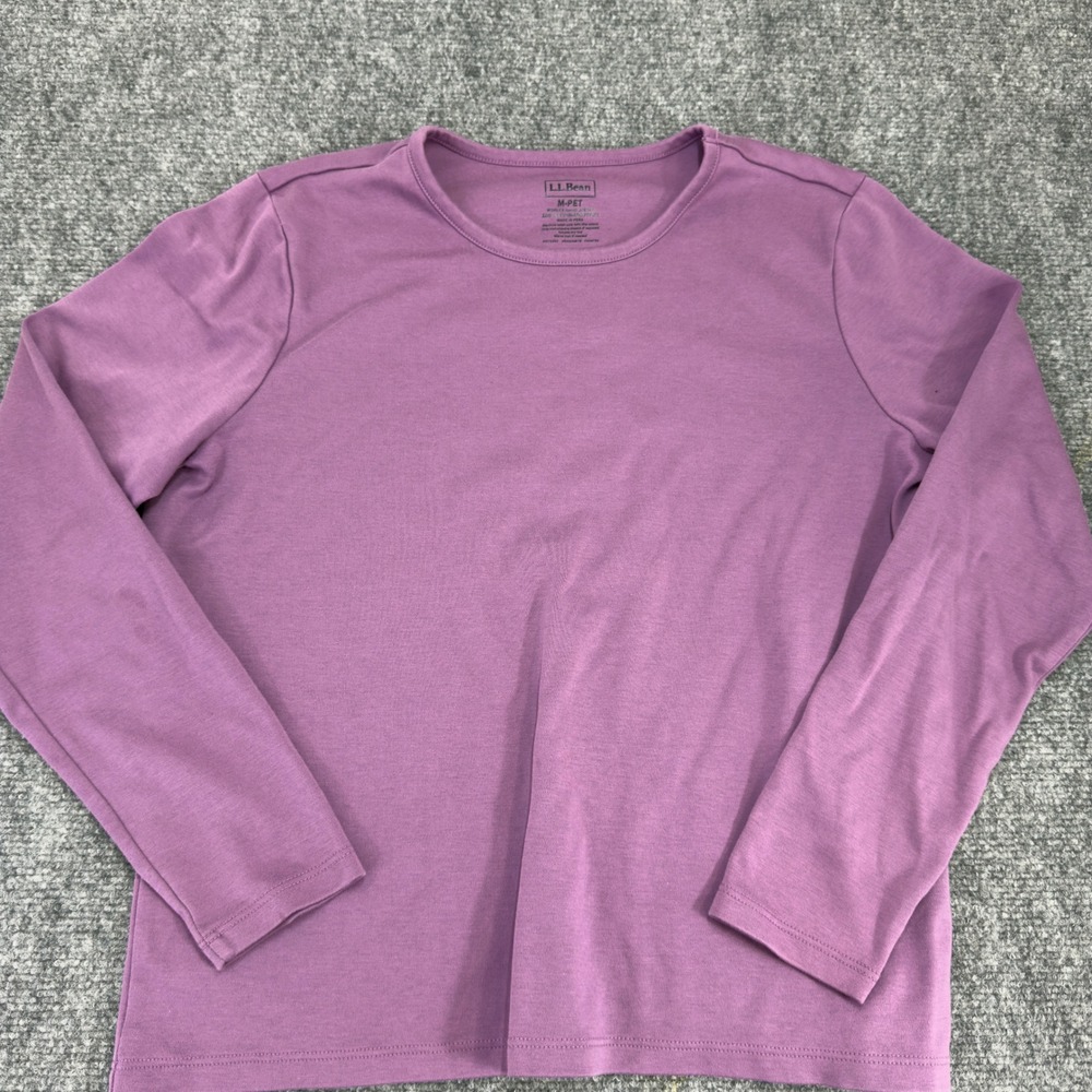 LL Bean Pima Cotton Blend Long Sleeve Tee Shirt Purple Size M-PET